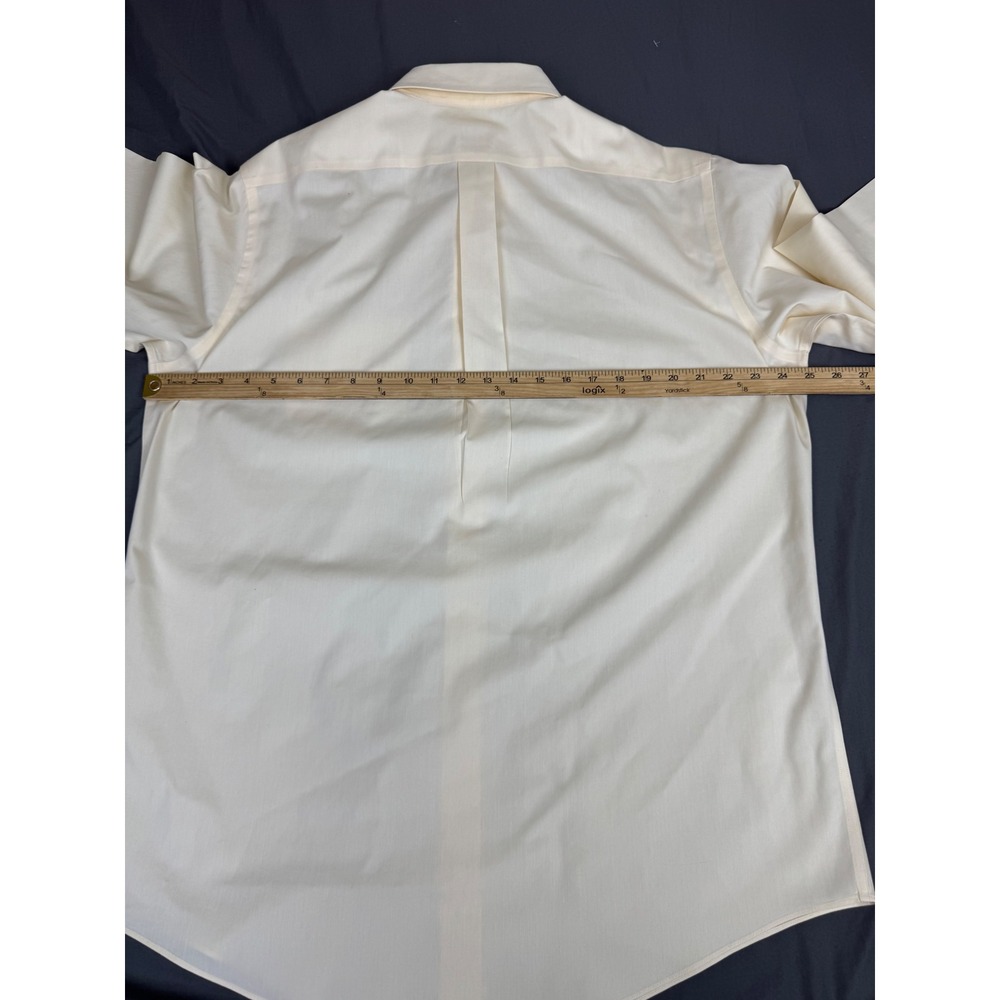 Brooks Brothers 346 Mens 16.5 34/35 Non-Iron Cotton Dress Shirt Cream Yellow - Picture 3 of 13